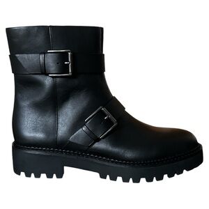 Water resistant leather moto boot lug sole women’s 8.5 NEW Nordstrom